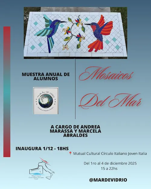 Afiche de Muestra Anual de Alumnos: Mosaicos del Mar