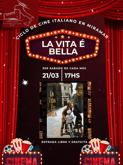 Afiche de Ciclo de Cine Italiano: La Vita è Bella