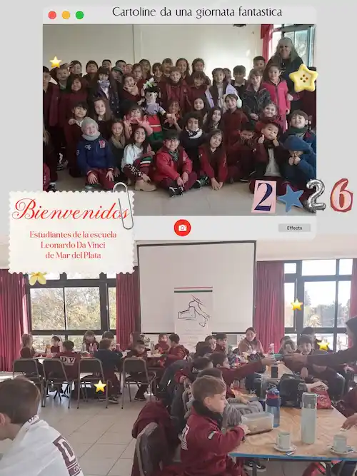 Afiche de Visita de Escuela Leonardo Da Vinci de Mar del Plata